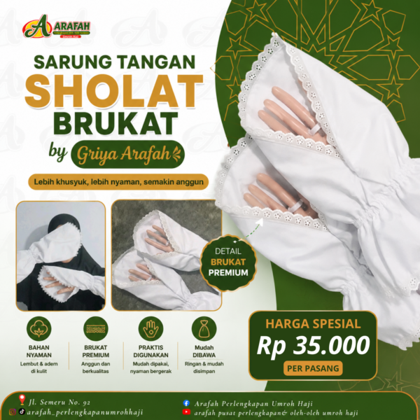 sarungtangnshoaltbrukat Sarung Tangan Sholat Brukat
